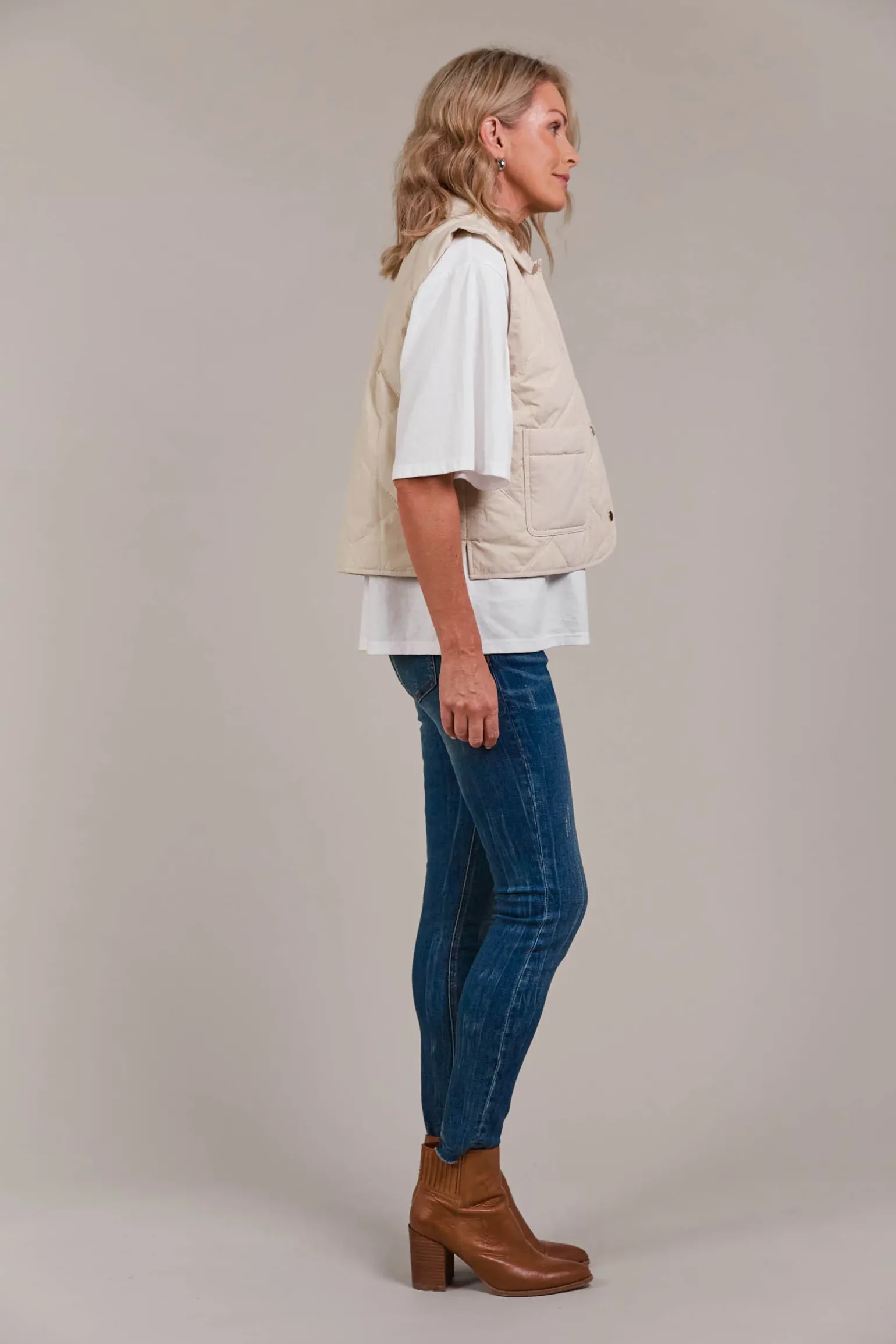 Argo Crop Vest - Ecru
