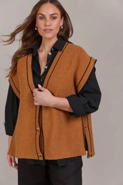 Avino Knit Vest - Tobacco