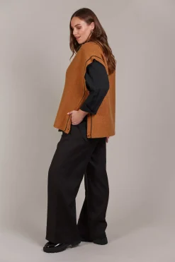 Avino Knit Vest - Tobacco
