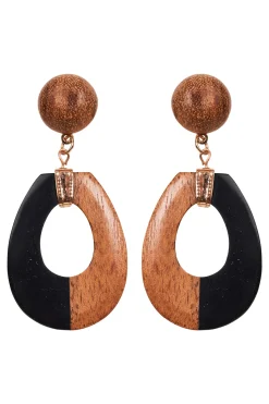 Cay Earring - Tan/Black