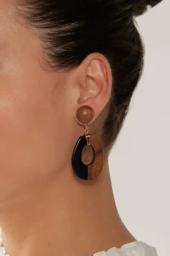 Cay Earring - Tan/Black