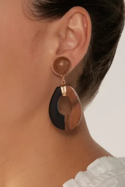 Cay Earring - Tan/Black
