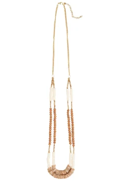 Cay Necklace - Tan/Brass