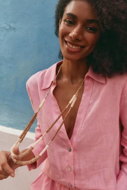 Cay Necklace - Tan/Brass