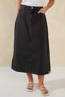 Dalton Denim Skirt - Slate