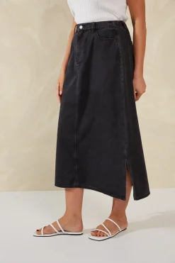 Dalton Denim Skirt - Slate