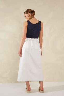Dalton Denim Skirt - White