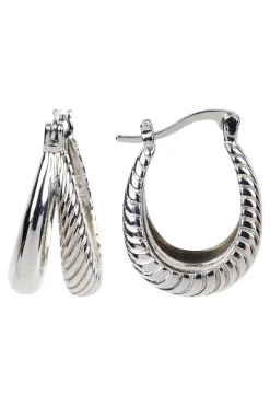 Eden Silver Hoop Earring - Split