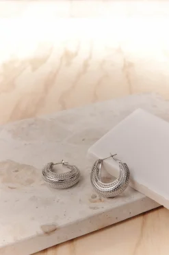 Eden Silver Hoop Earring - Mesh
