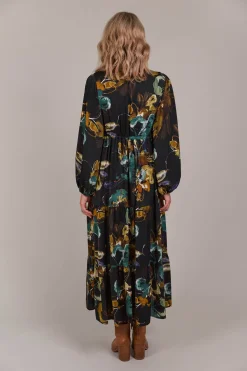 Elsie Maxi Dress - Botanical Black