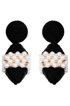 Elsie Pearl Earring - Black