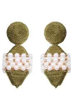 Elsie Pearl Earring - Chartreuse