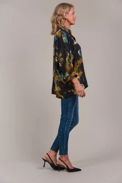 Elsie Relaxed Shirt - Botanical Black