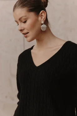 Elsie Round Earring - Ecru