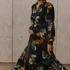 Elsie Shirt Dress - Botanical Black