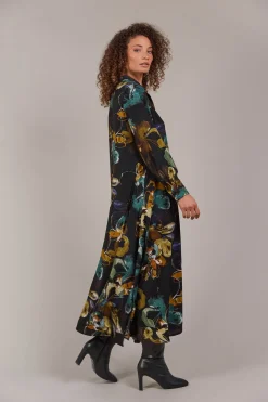 Elsie Shirt Dress - Botanical Black