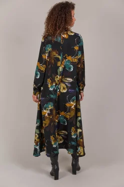 Elsie Shirt Dress - Botanical Black