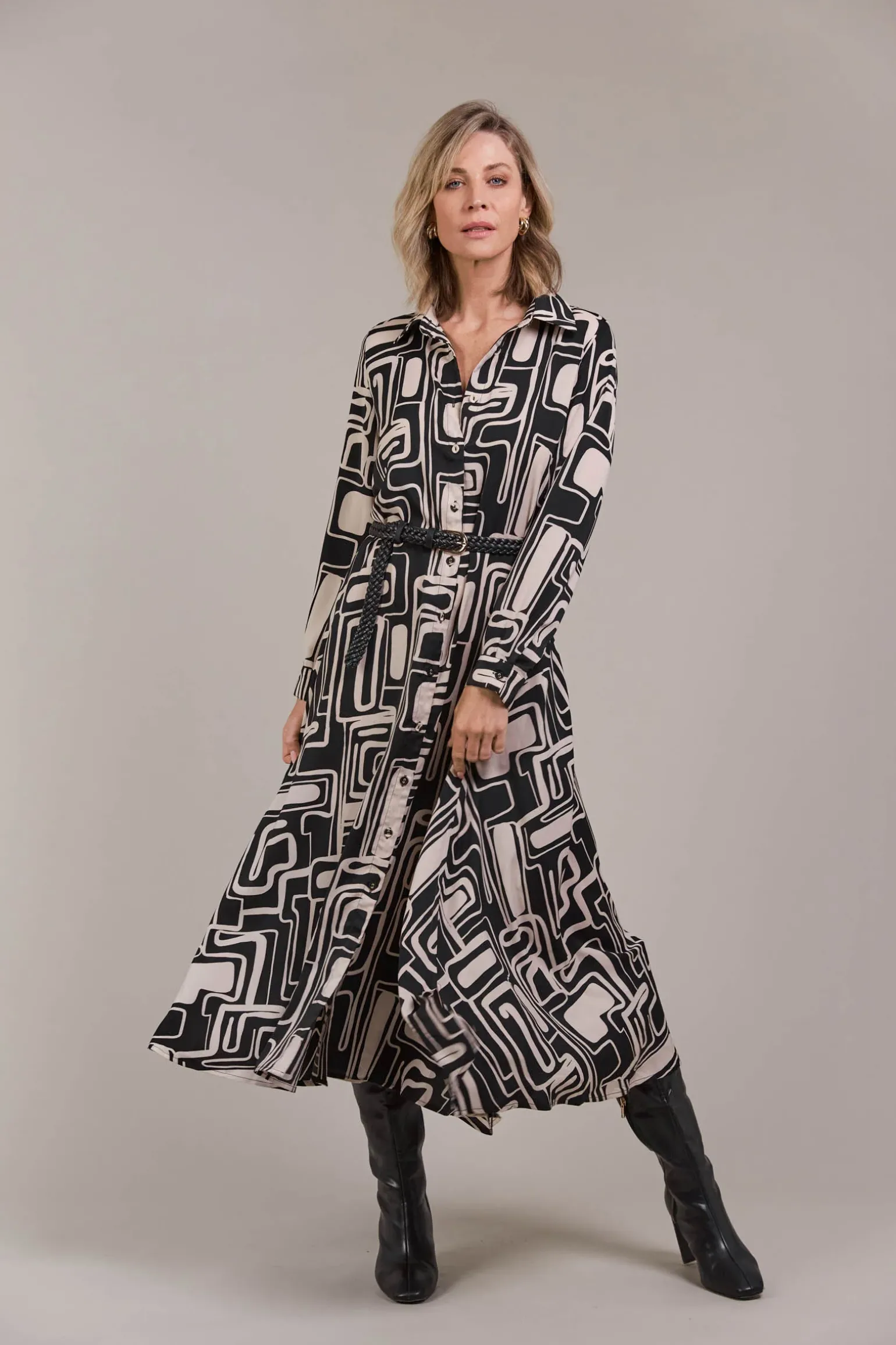 Elsie Shirt Dress - Geo