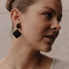 Elsie Square Earring - Black