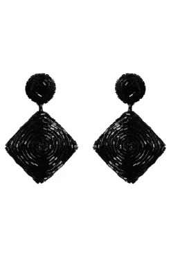 Elsie Square Earring - Black