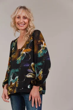 Elsie Top - Botanical Black