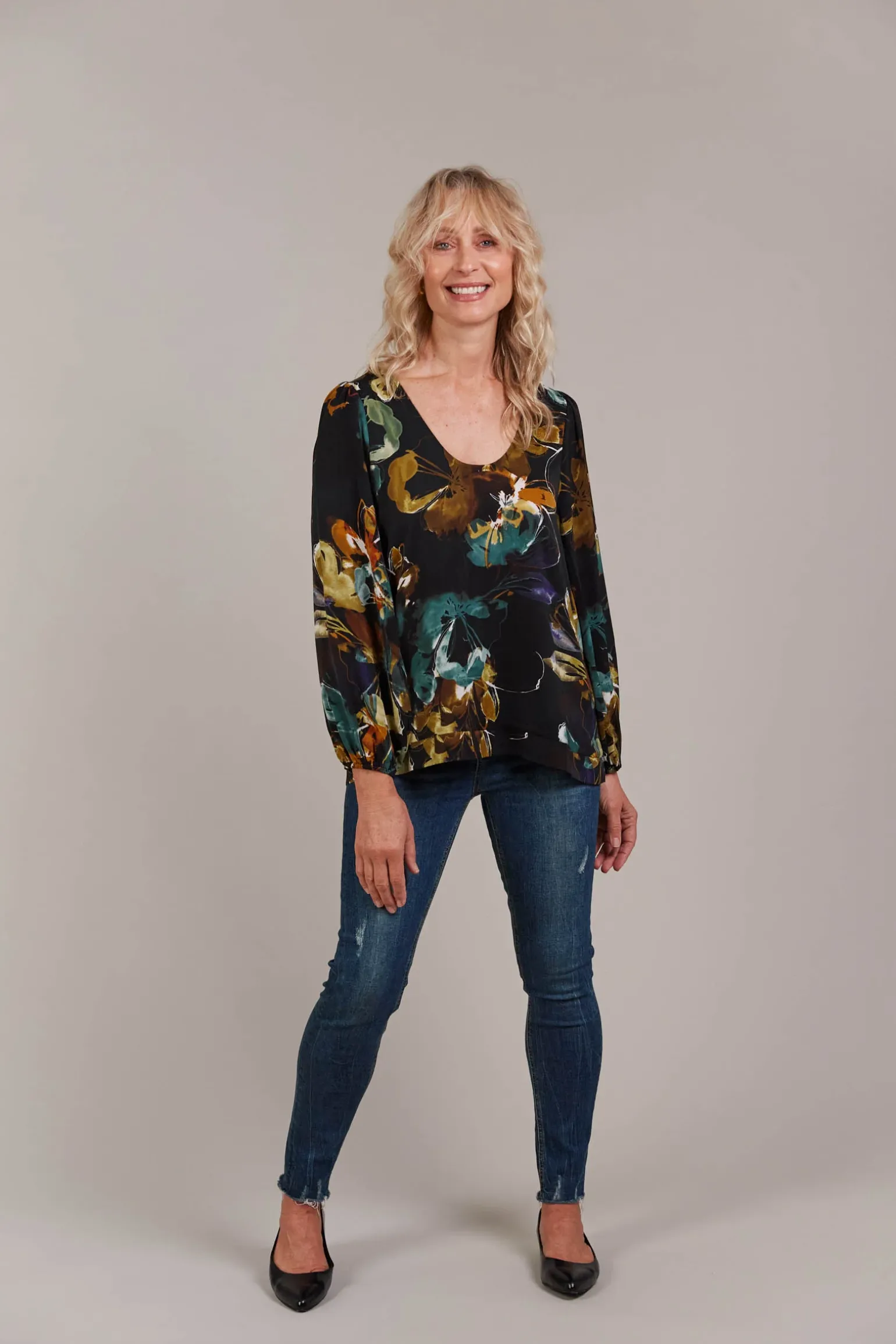 Elsie Top - Botanical Black