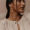 Estel Gold Hoop Earring - Pressed