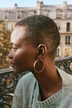 Estel Gold Hoop Earring - Pressed