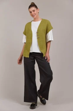 Folie Button Vest - Chartreuse