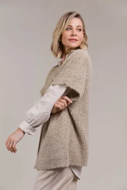 Folie Button Vest - Oat