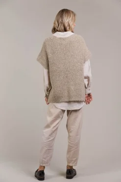 Folie Button Vest - Oat