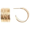 Folie Gold Hoop Earring - Lattice