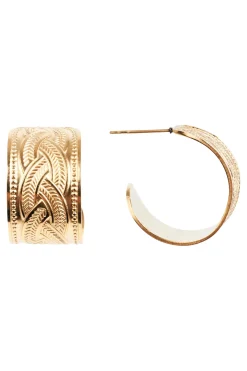 Folie Gold Hoop Earring - Lattice