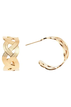Folie Gold Hoop Earring - Weave