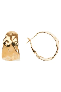 Folie Gold Hoop Earring - Pressed