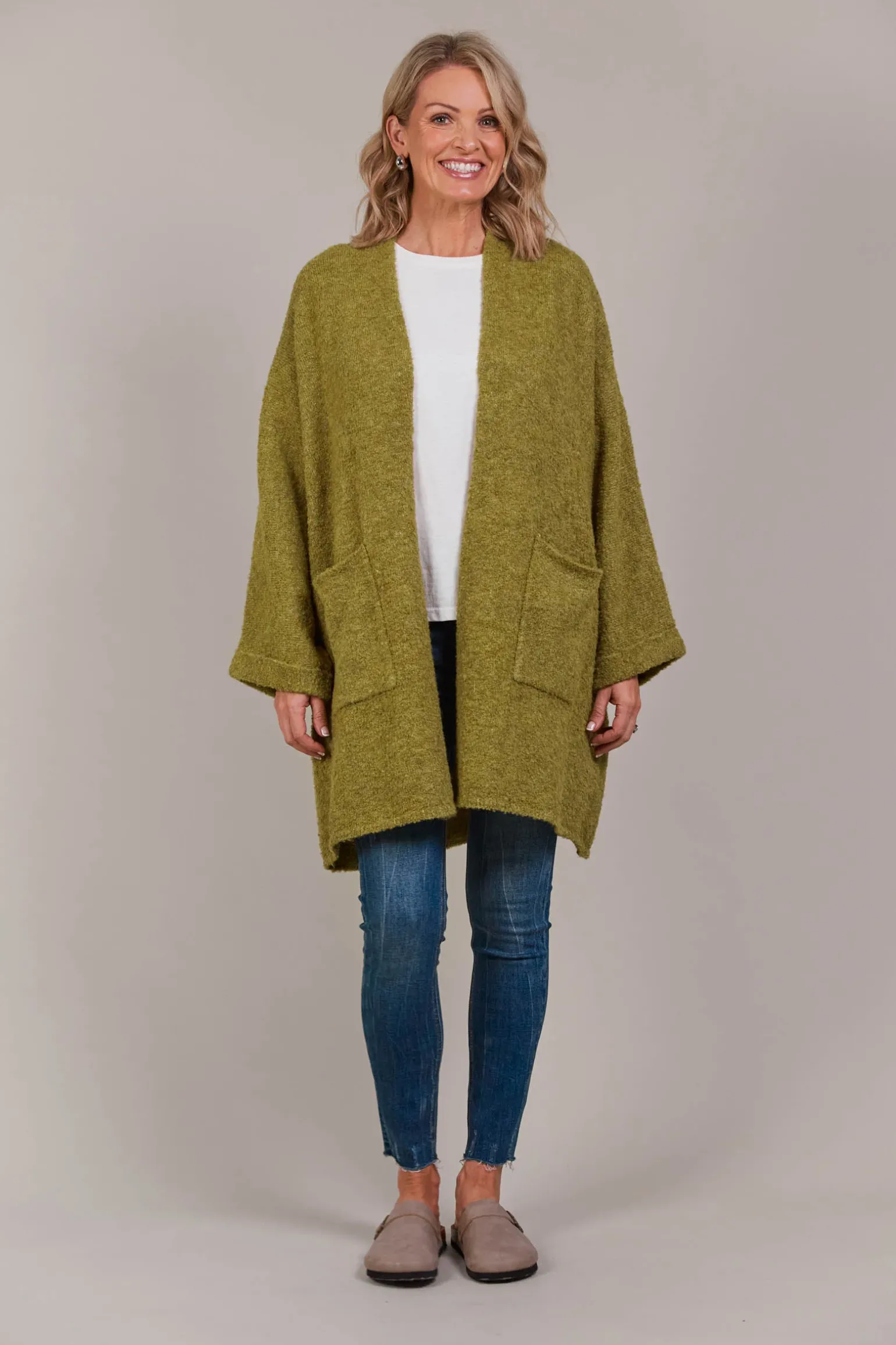 Folie Relaxed Cardigan - Chartreuse