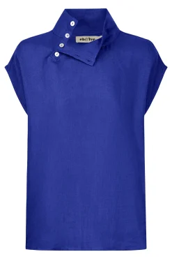 Halcyon Button Top - Cobalt