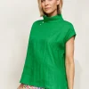 Halcyon Button Top - Emerald