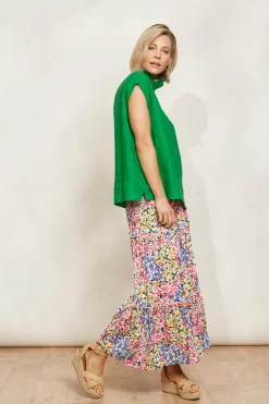 Halcyon Button Top - Emerald