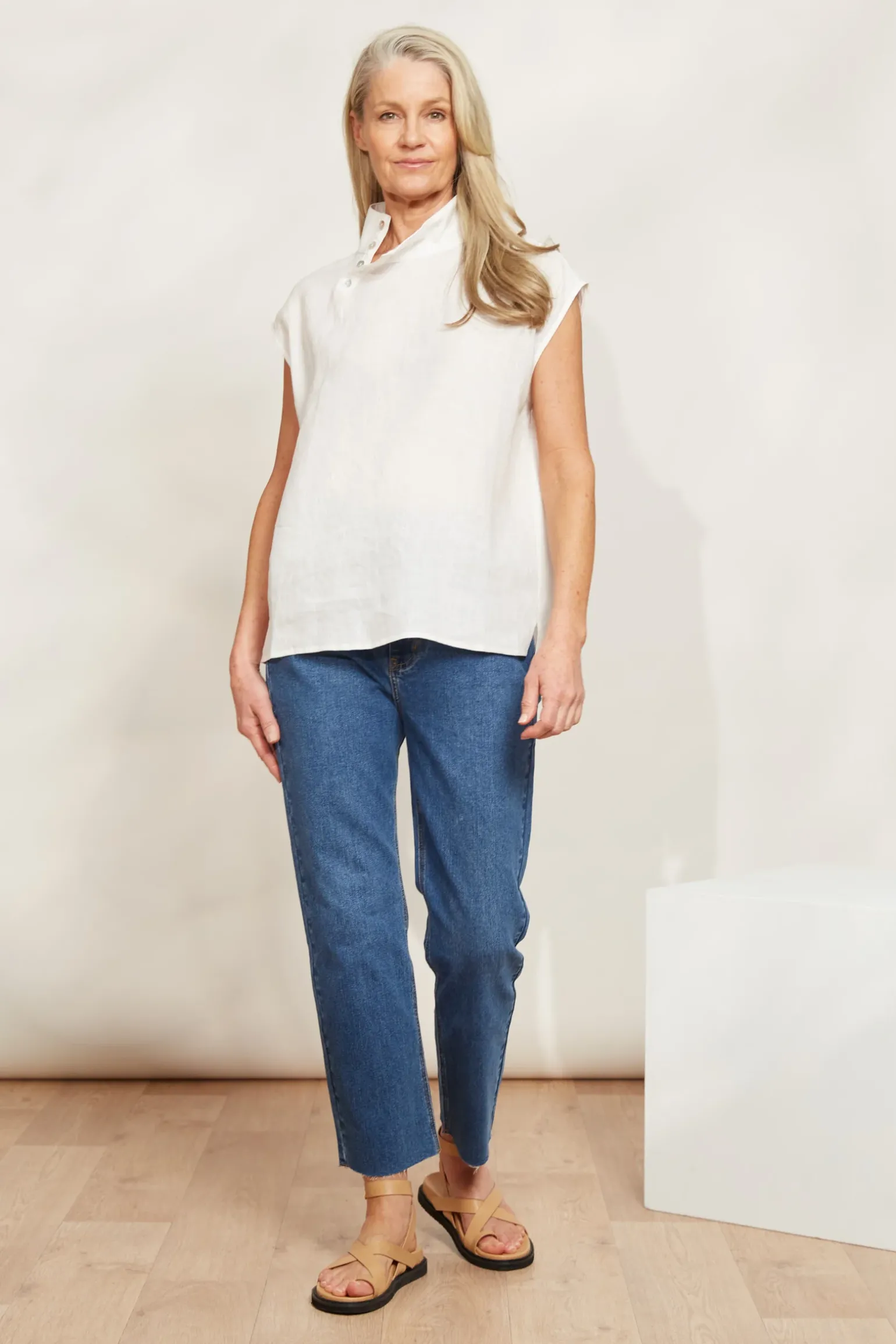 Halcyon Button Top - Opal