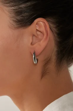Halcyon Crescent Earring - Silver