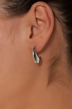 Halcyon Crescent Earring - Silver