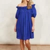 Halcyon Ruched Dress - Cobalt