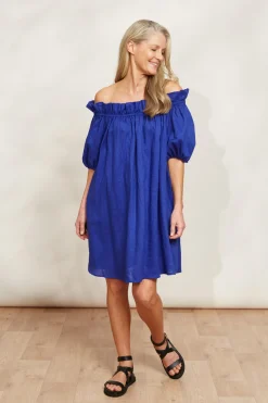 Halcyon Ruched Dress - Cobalt