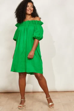 Halcyon Ruched Dress - Emerald