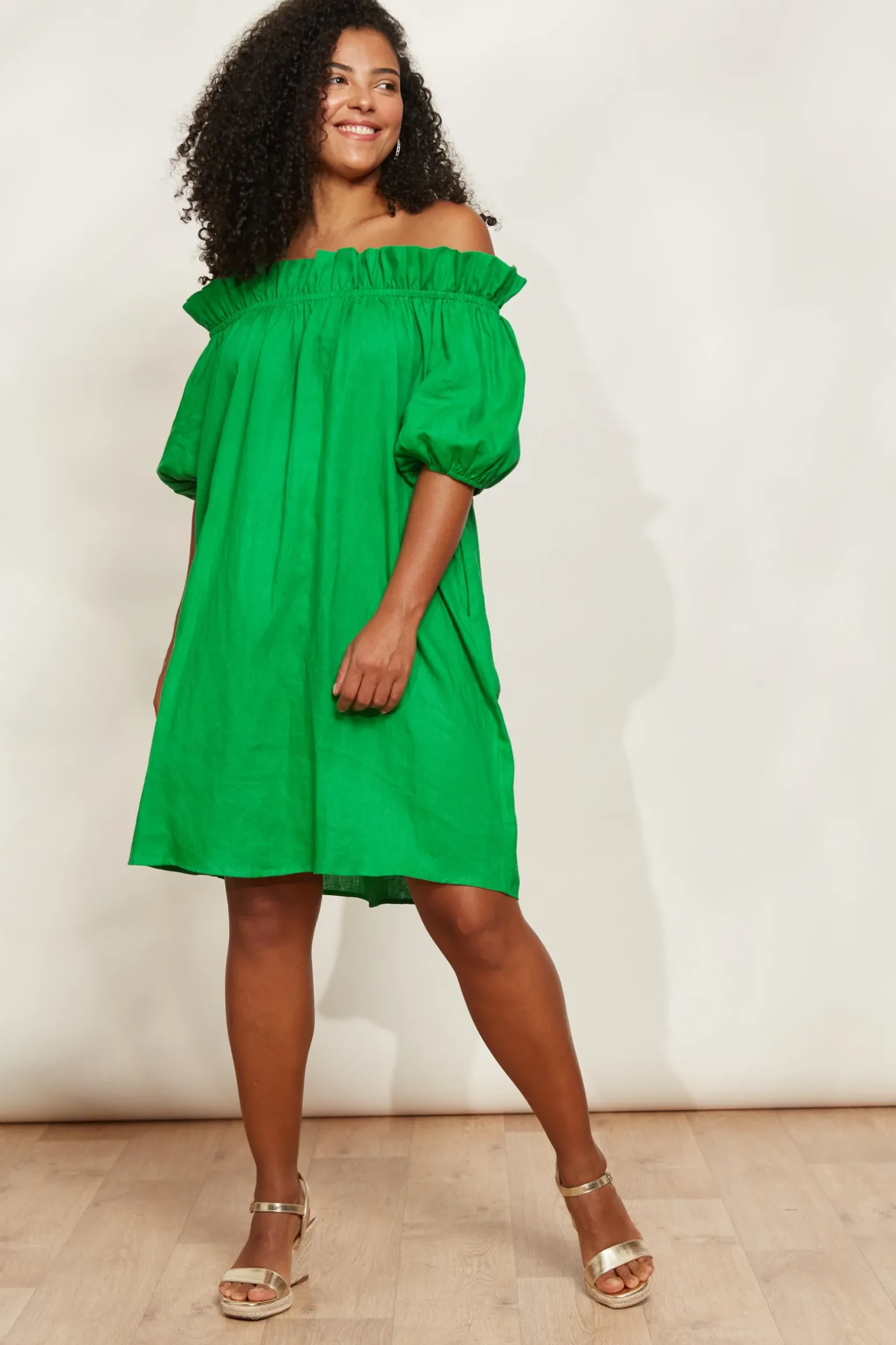 Halcyon Ruched Dress - Emerald