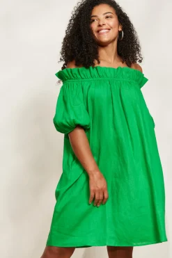 Halcyon Ruched Dress - Emerald