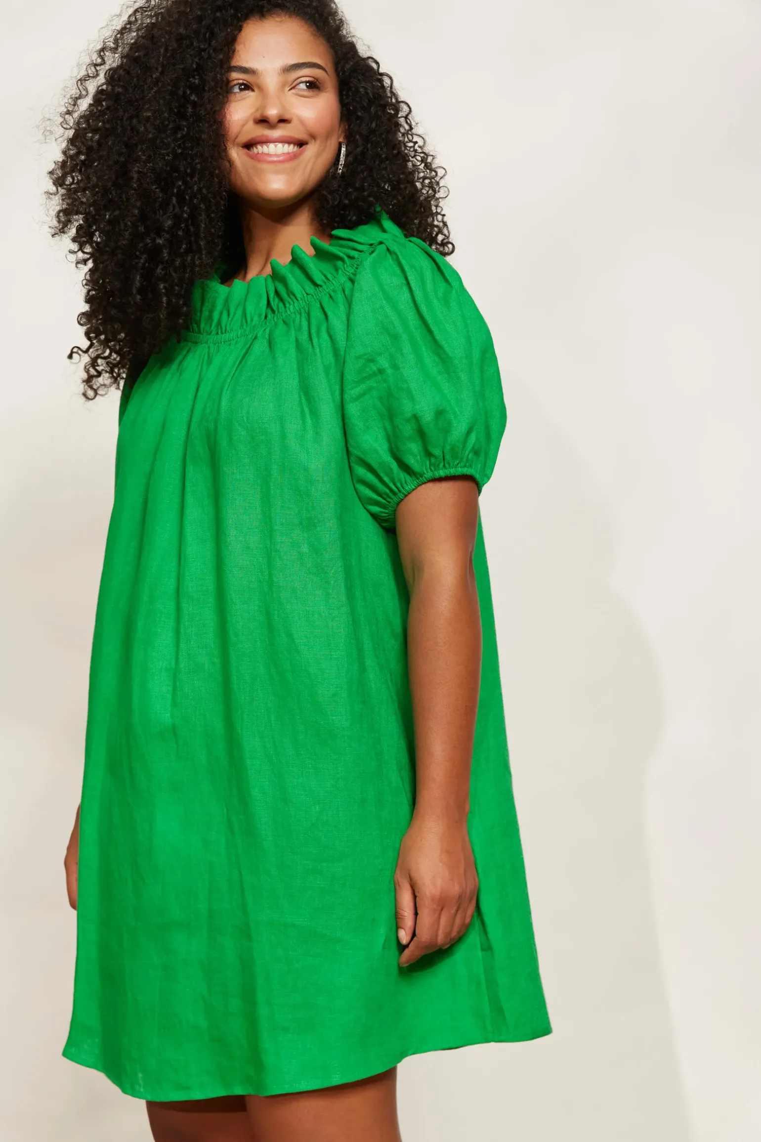 Halcyon Ruched Dress - Emerald