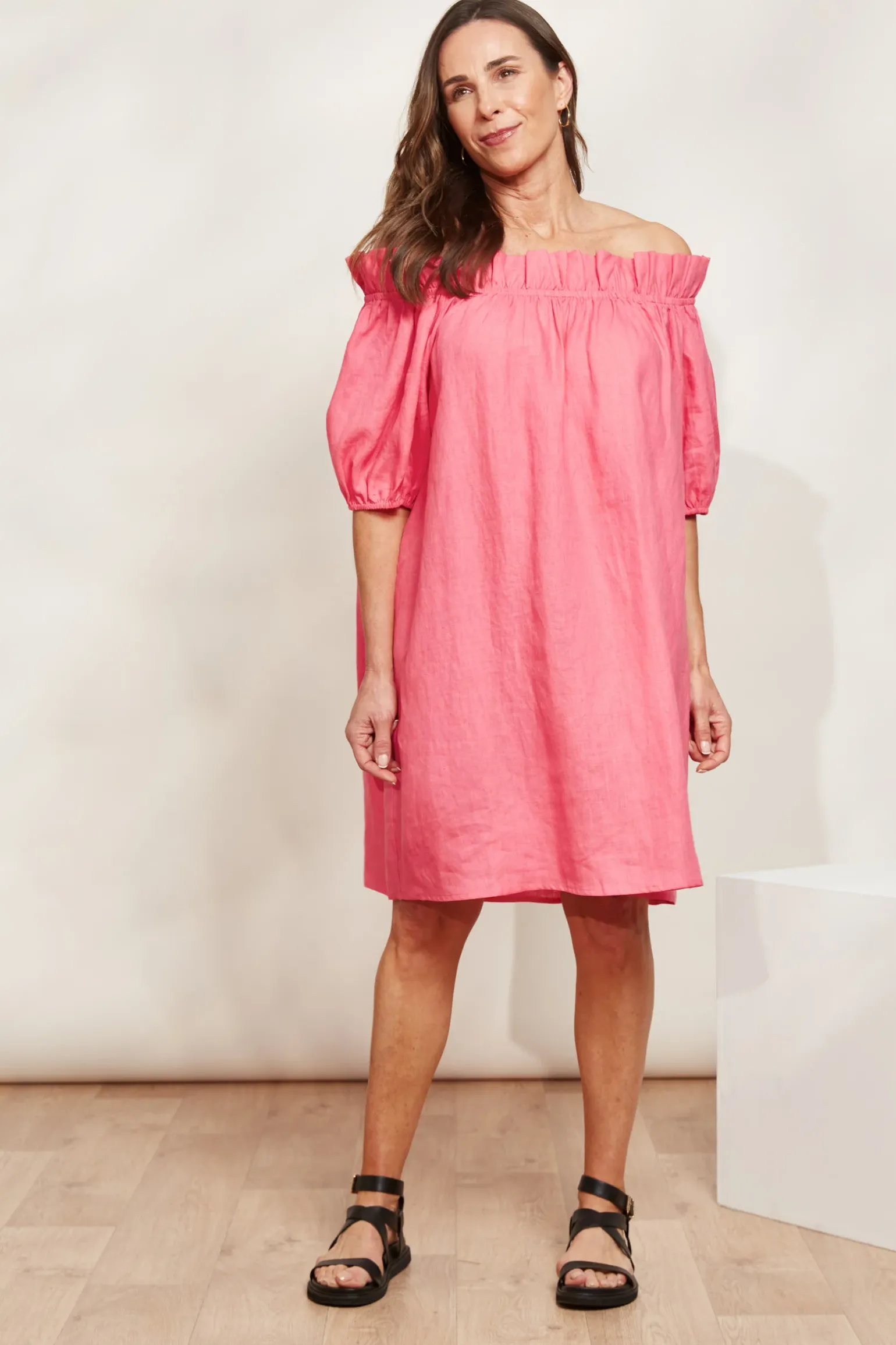 Halcyon Ruched Dress - Musk