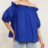 Halcyon Ruched Top - Cobalt